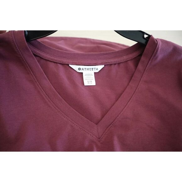 Athleta Women's Sz Small Purple Renew Seamless Long Sleeve V-Neck Shirt - Picture 3 of 8